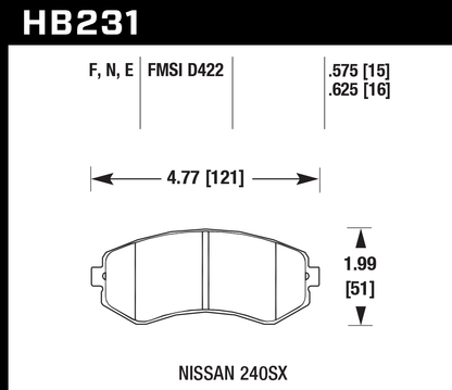 Hawk Performance HB231F.625 HPS Brake Pads Front