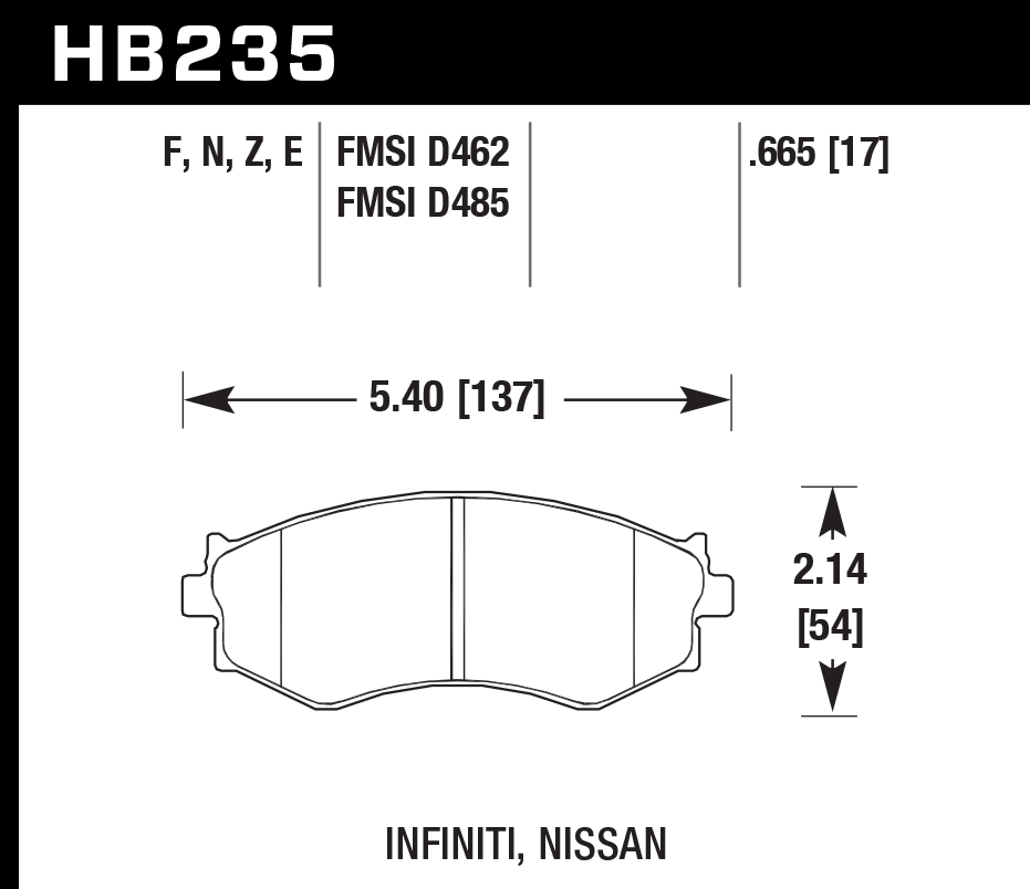 Hawk Performance HB235F.665 HPS Brake Pads Front