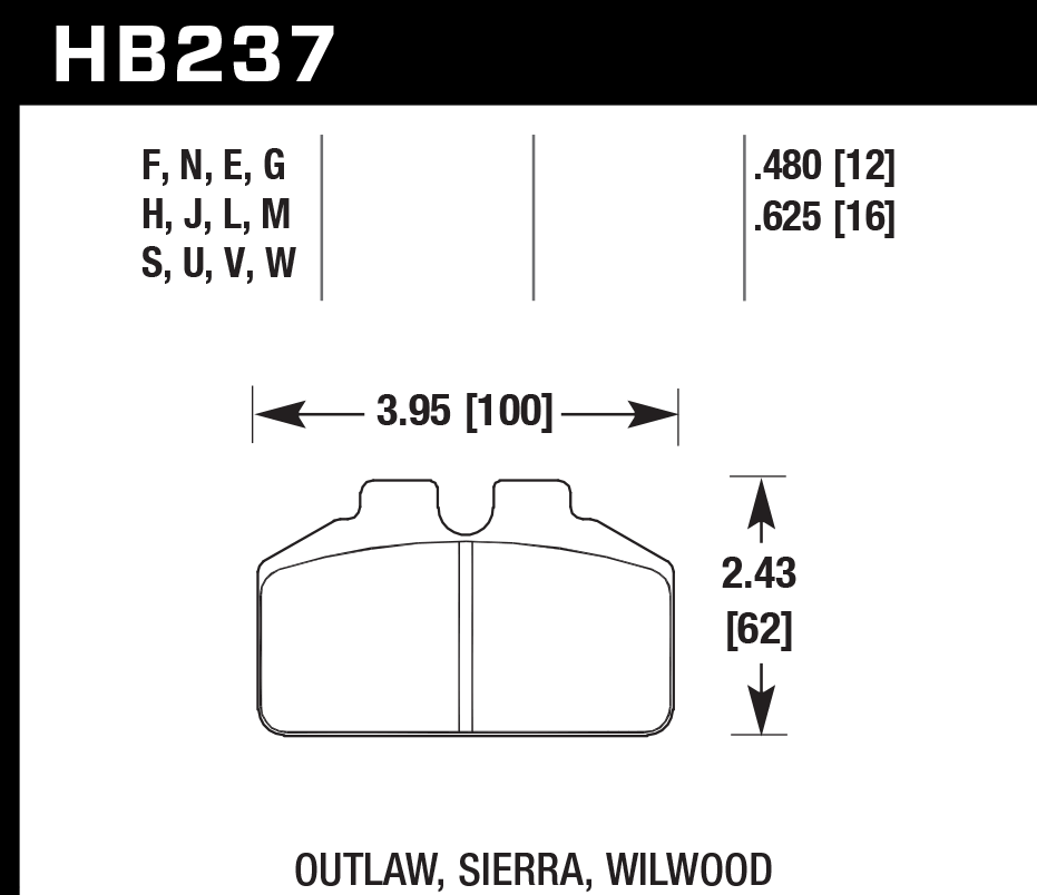 Hawk Performance HB237U.625 DTC-70 Brake Pads