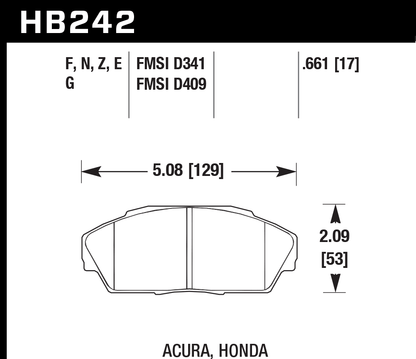 Hawk Performance HB242G.661 DTC-60 Brake Pads Front