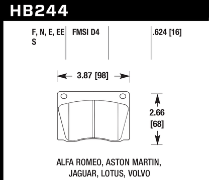 Hawk Performance HB244E.624 Blue 9012 Brake Pads Front