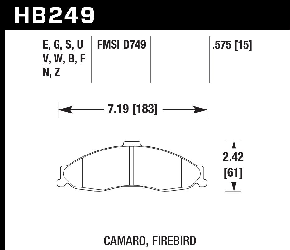 Hawk Performance HB249G.575 DTC-60 Brake Pads Front