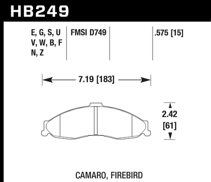 Hawk Performance HB249G.575 DTC-60 Brake Pads Front