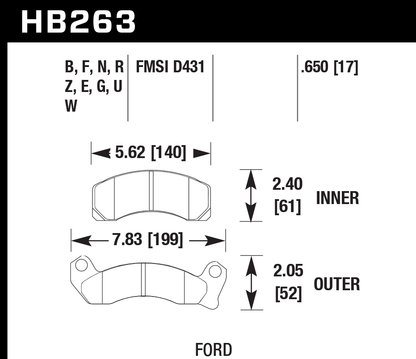 Hawk Performance HB263W.650 DTC-30 Brake Pads Front