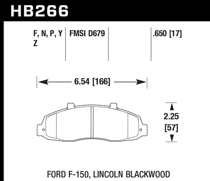 Hawk Performance HB266Y.650 LTS Brake Pads Front