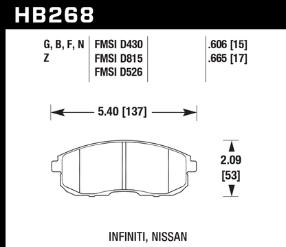 Hawk Performance HB268Z.665 PC Brake Pads Front