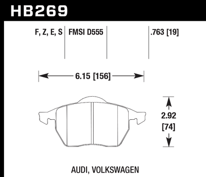 Hawk Performance HB269F.763B HPS Brake Pads Front