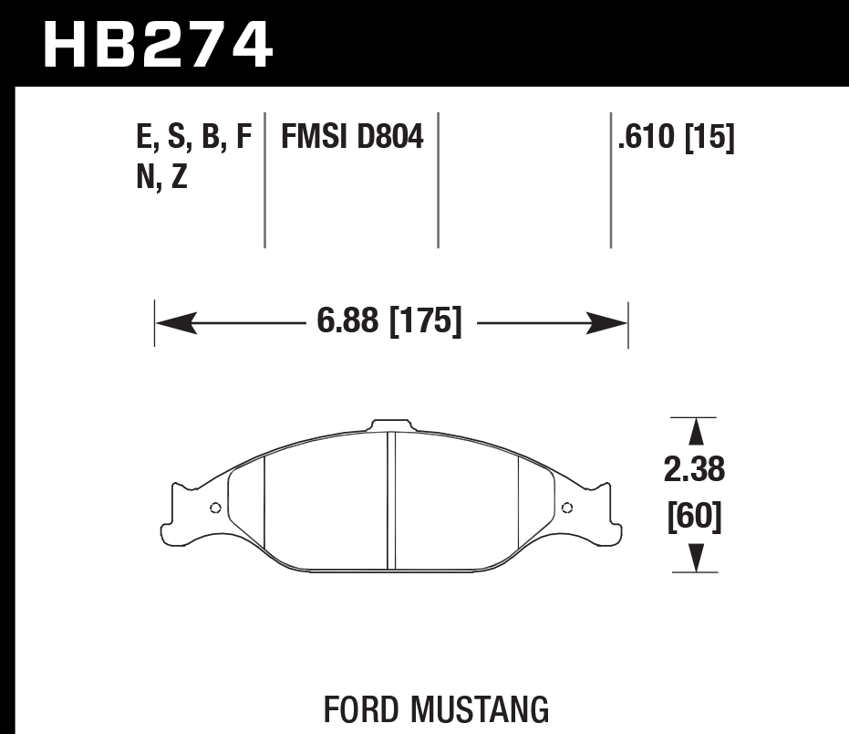 Hawk Performance HB274E.610 Blue 9012 Brake Pads Front