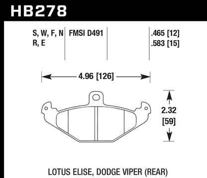 Hawk Performance HB278S.465 HT-10 Brake Pads Rear