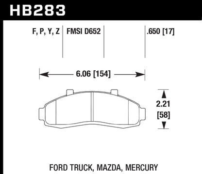 Hawk Performance HB283P.650 SuperDuty Brake Pads Front