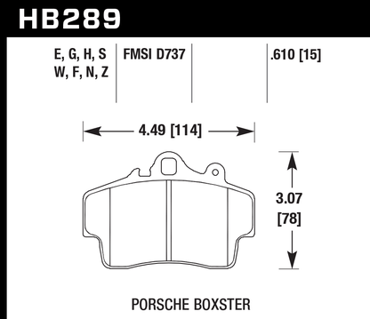 Hawk Performance HB289E.610 Blue 9012 Brake Pads Front