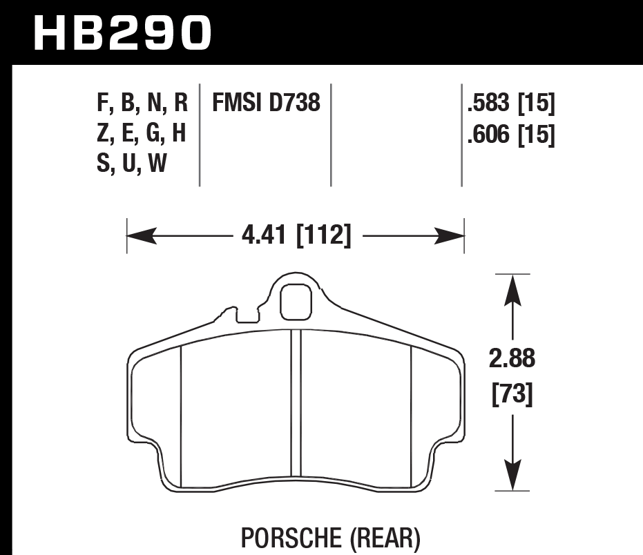 Hawk Performance HB290F.583 HPS Brake Pads Rear