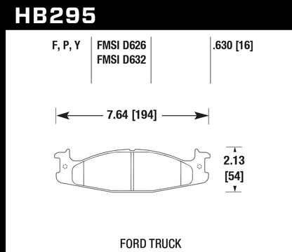 Hawk Performance HB295F.630 HPS Brake Pads Front