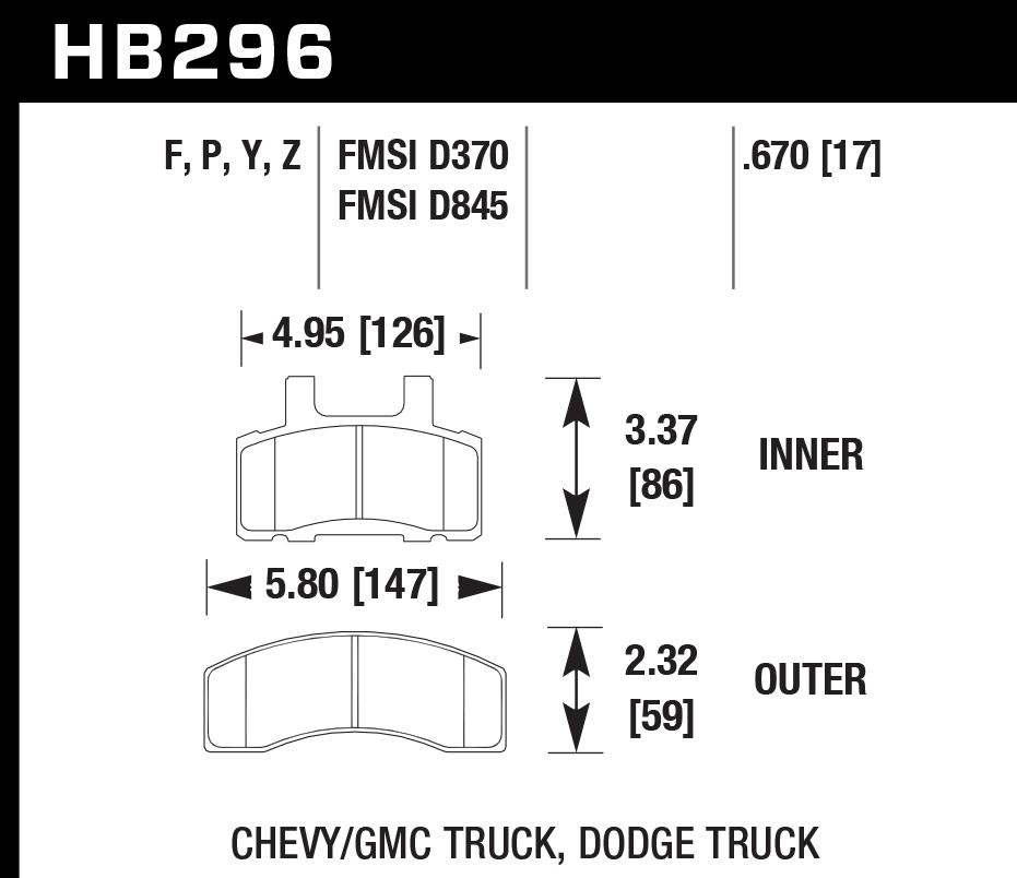 Hawk Performance HB296Y.670 LTS Brake Pads Front