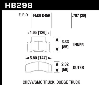 Hawk Performance HB298Y.787 LTS Brake Pads Front