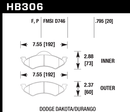 Hawk Performance HB306F.795 HPS Brake Pads Front