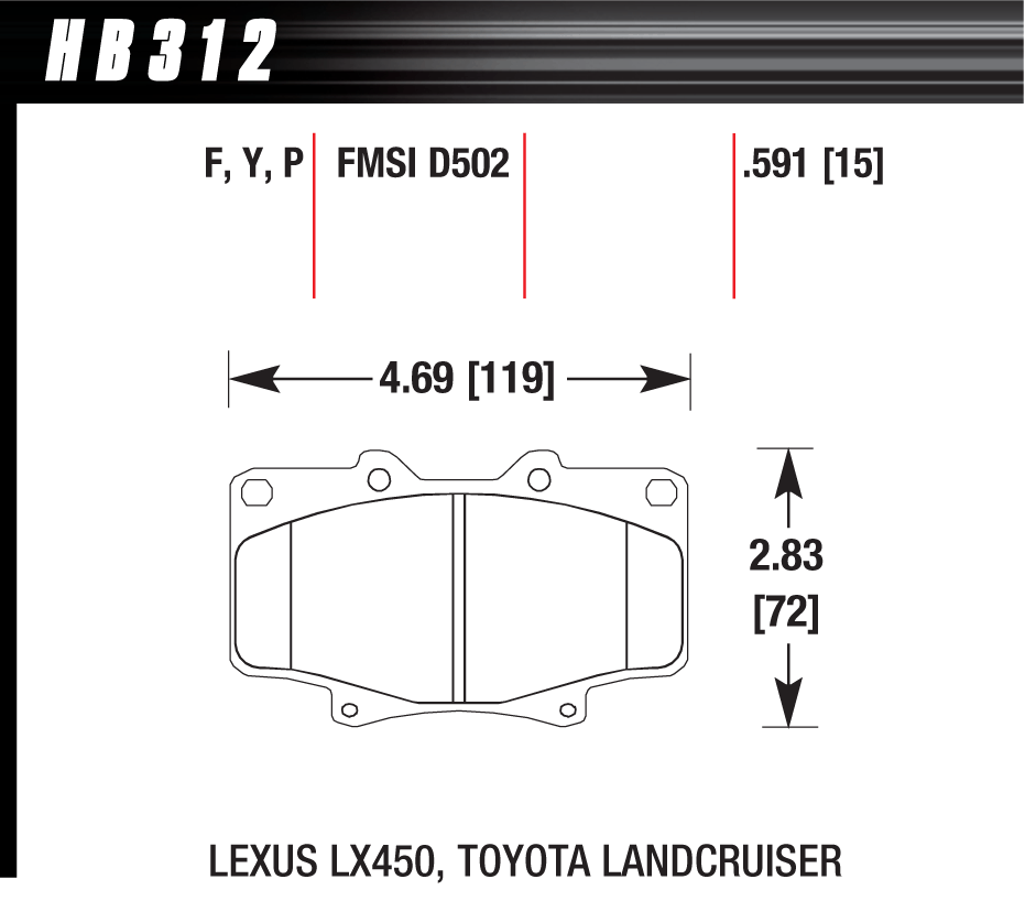 Hawk Performance HB312F.591 HPS Brake Pads Front