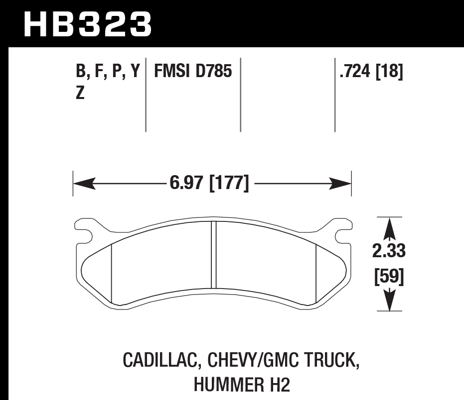 Hawk Performance HB323Y.724 LTS Brake Pads Front