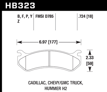 Hawk Performance HB323Y.724 LTS Brake Pads Front