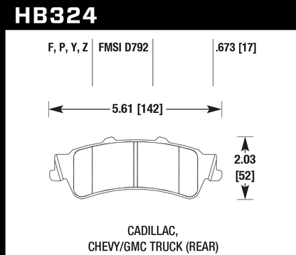 Hawk Performance HB324F.673 HPS Brake Pads Rear