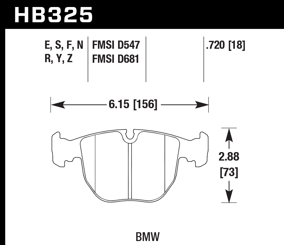 Hawk Performance HB325B.720 HPS 5.0 Brake Pads Front