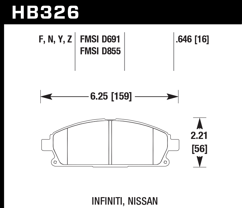 Hawk Performance HB326Z.646 PC Brake Pads Front