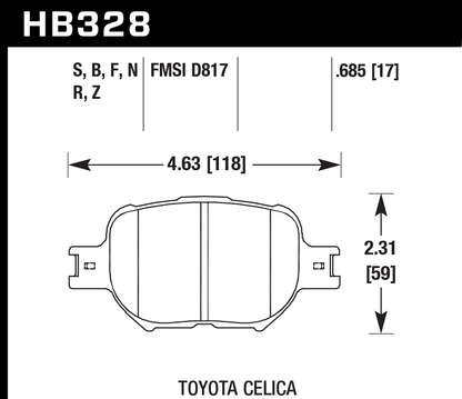 Hawk Performance HB328Z.685 PC Brake Pads Front