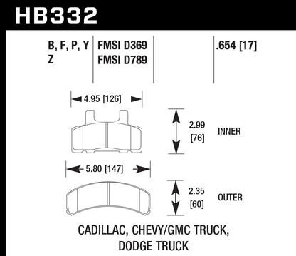 Hawk Performance HB332B.654 HPS 5.0 Brake Pads Front