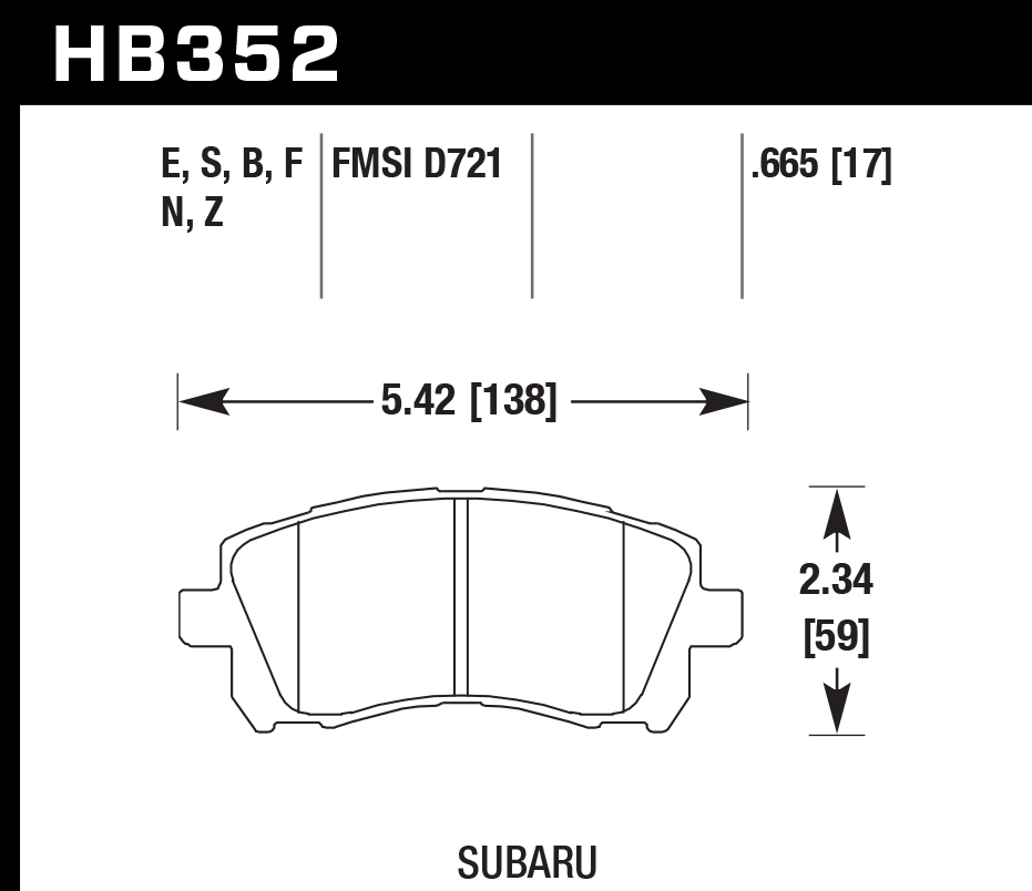 Hawk Performance HB352F.665 HPS Brake Pads Front