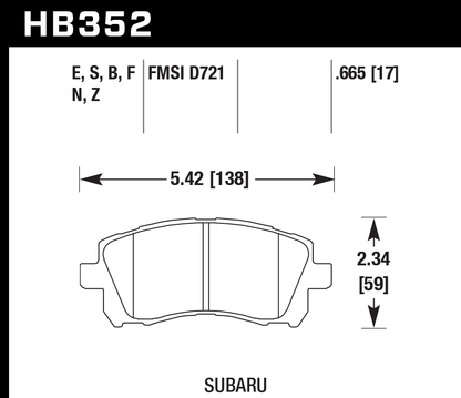 Hawk Performance HB352F.665 HPS Brake Pads Front