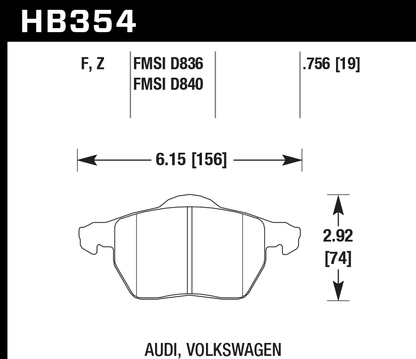 Hawk Performance HB354F.756A HPS Brake Pads Front