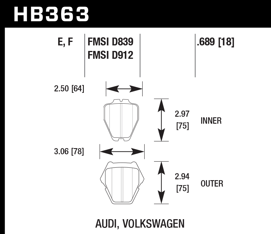 Hawk Performance HB363E.689 Blue 9012 Brake Pads Front