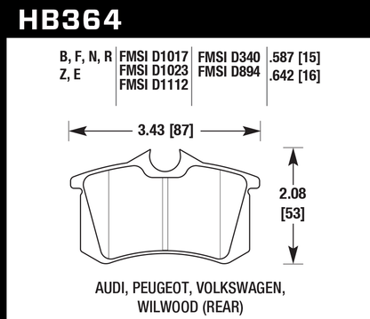 Hawk Performance HB364B.587 HPS 5.0 Brake Pads Rear