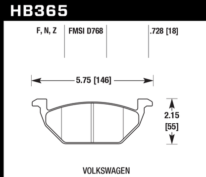 Hawk Performance HB365N.728 HP Plus Brake Pads Front