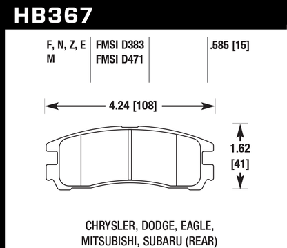 Hawk Performance HB367N.606 HP Plus Brake Pads Rear