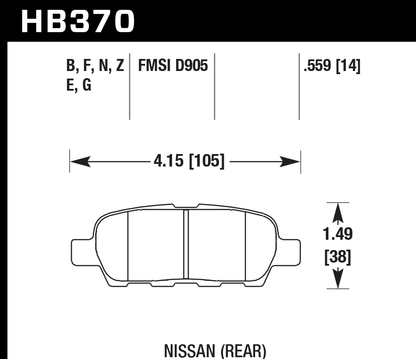 Hawk Performance HB370E.559 Blue 9012 Brake Pads Rear