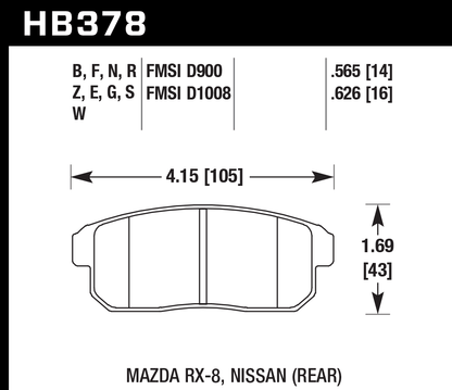 Hawk Performance HB378Z.565 PC Brake Pads Rear