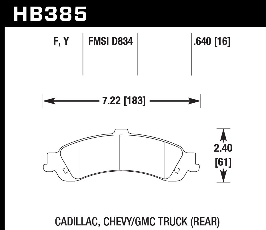 Hawk Performance HB385Y.640 LTS Brake Pads Rear