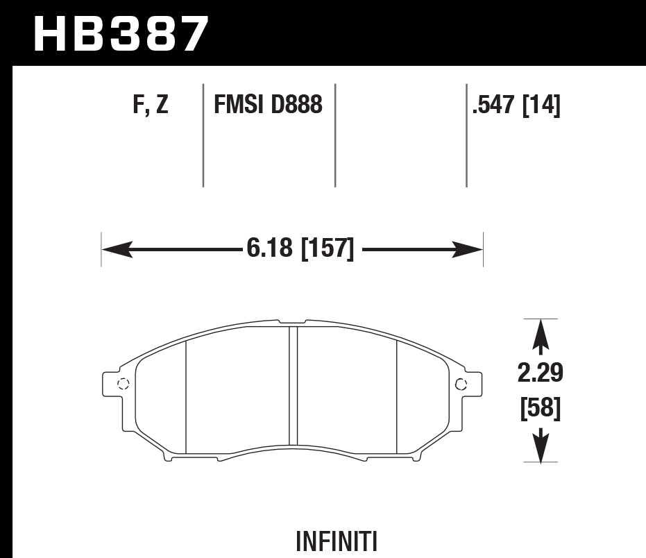 Hawk Performance HB387F.547 HPS Brake Pads Front