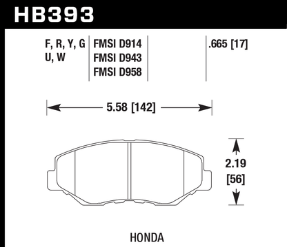 Hawk Performance HB393U.665 DTC-70 Brake Pads Front