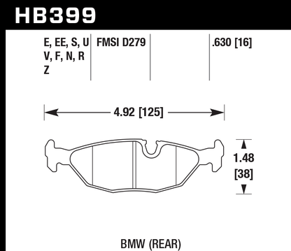 Hawk Performance HB399G.630 DTC-60 Brake Pads Rear