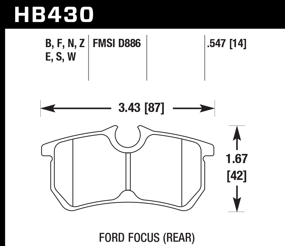 Hawk Performance HB430F.547 HPS Brake Pads Rear