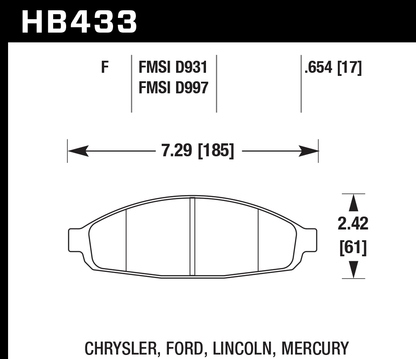 Hawk Performance HB433G.654 DTC-60 Brake Pads Front