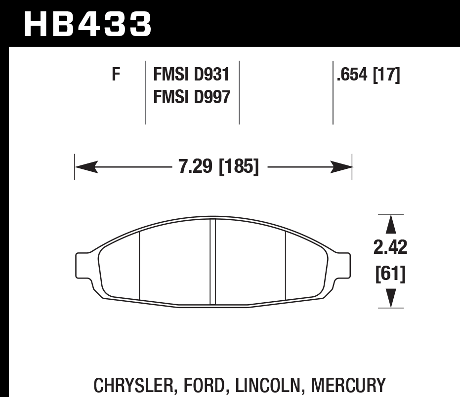 Hawk Performance HB433U.654 DTC-70 Brake Pads Front