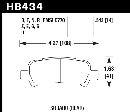 Hawk Performance HB434S.543 HT-10 Brake Pads Rear