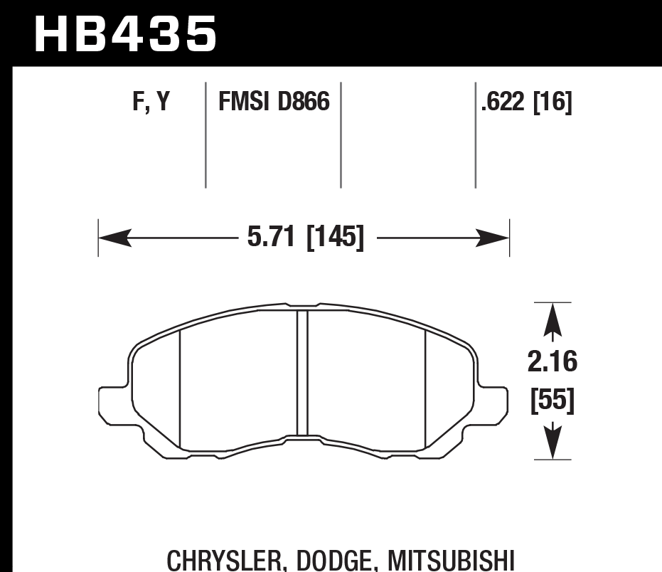 Hawk Performance HB435F.622 HPS Brake Pads Front