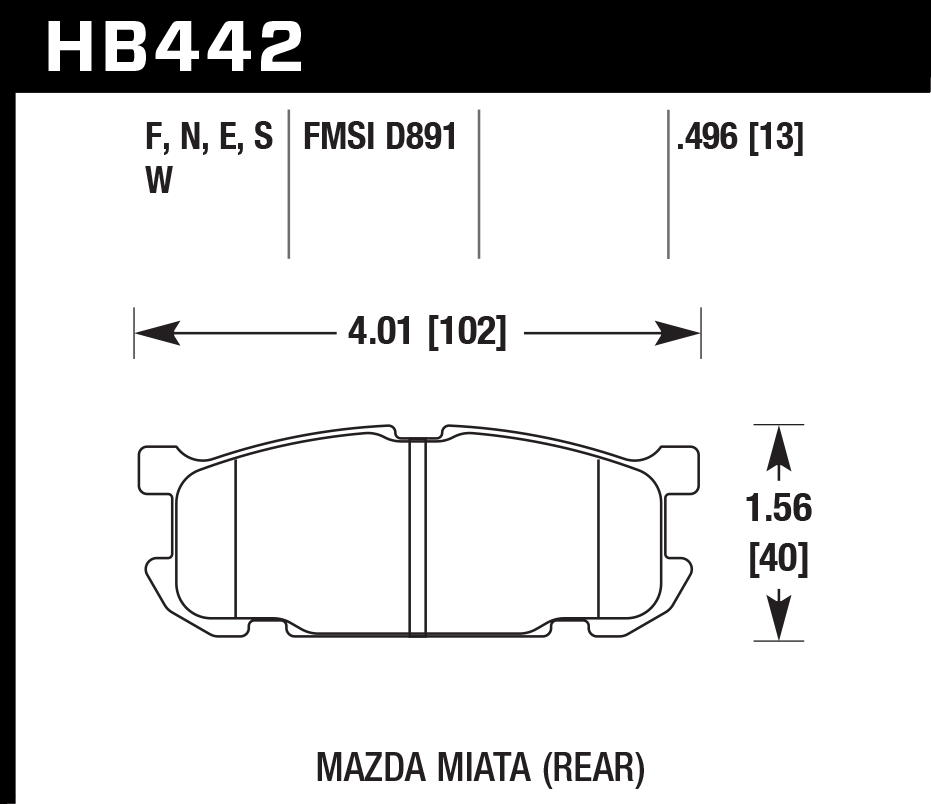 Hawk Performance HB442B.496 HPS 5.0 Brake Pads Rear