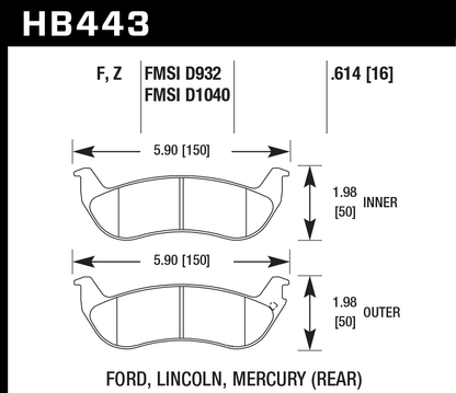 Hawk Performance HB443W.614 DTC-30 Brake Pads Rear