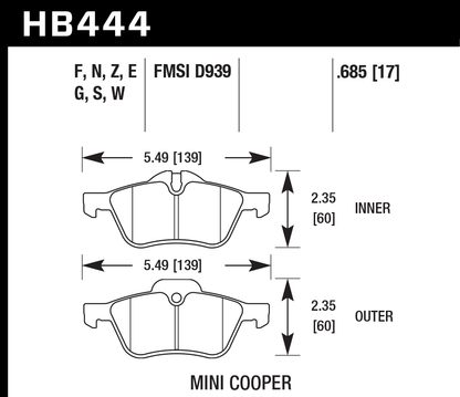 Hawk Performance HB444Z.685 PC Brake Pads Front