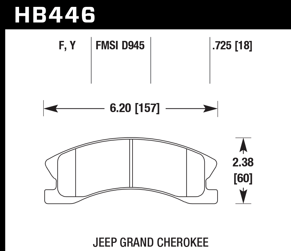 Hawk Performance HB446F.725 HPS Brake Pads Rear